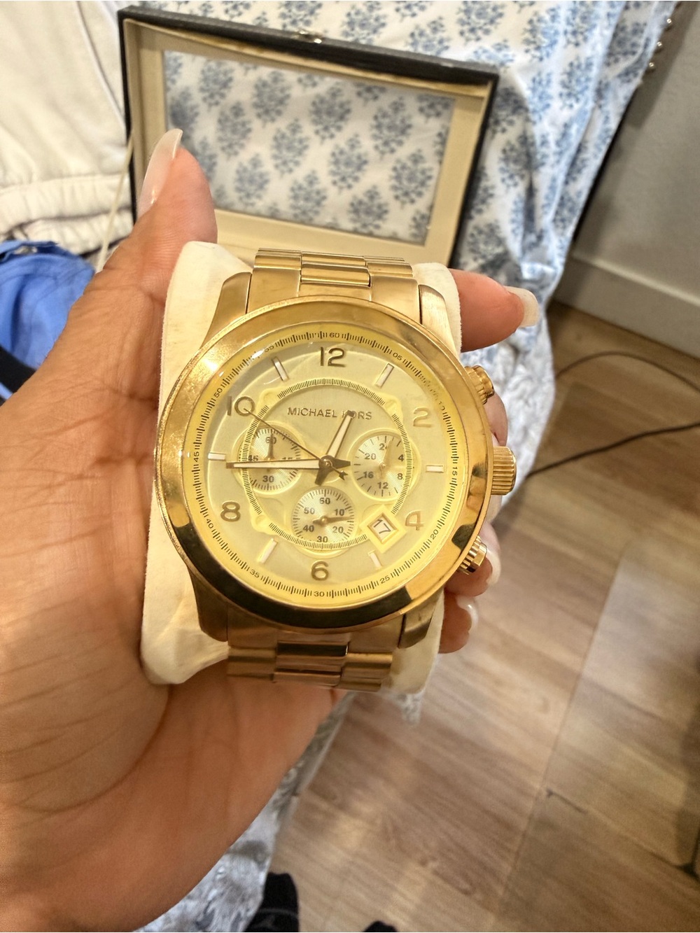 Michael Kors Gold-Tone Chronograph Bracelet Watch MK 8077